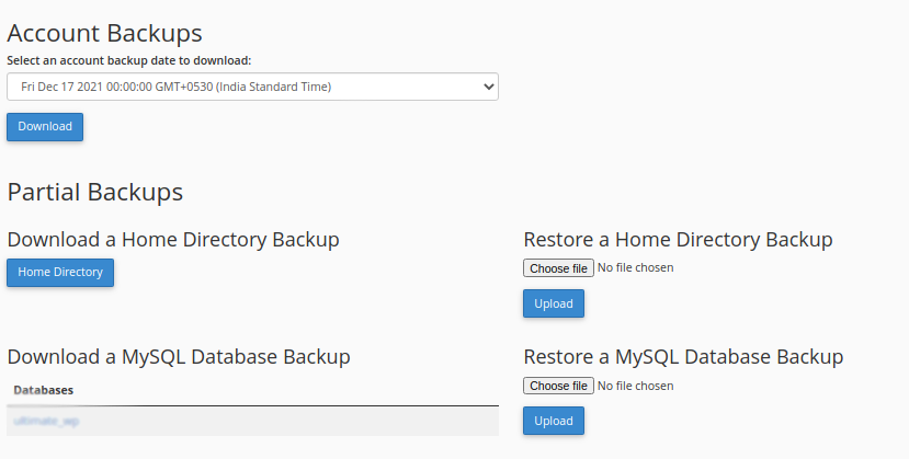 Database Backup In cPanel