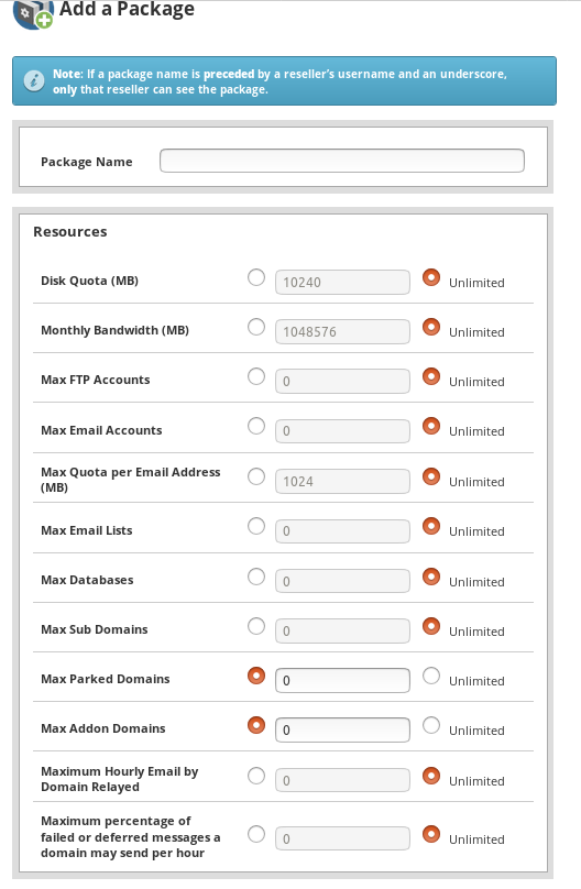 How To Create A Package In Reseller Hosting ?